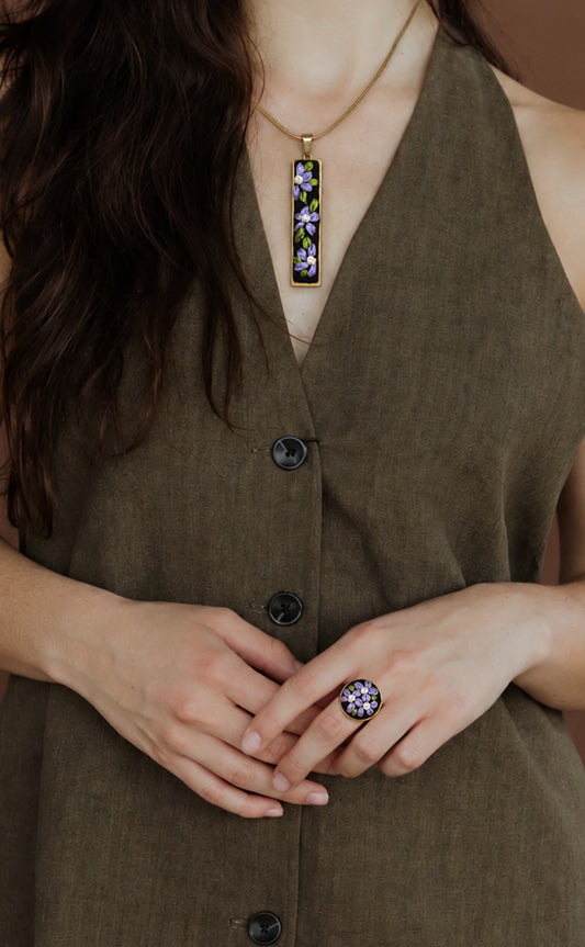 Lavender Vine - Gold Jewelry Set
