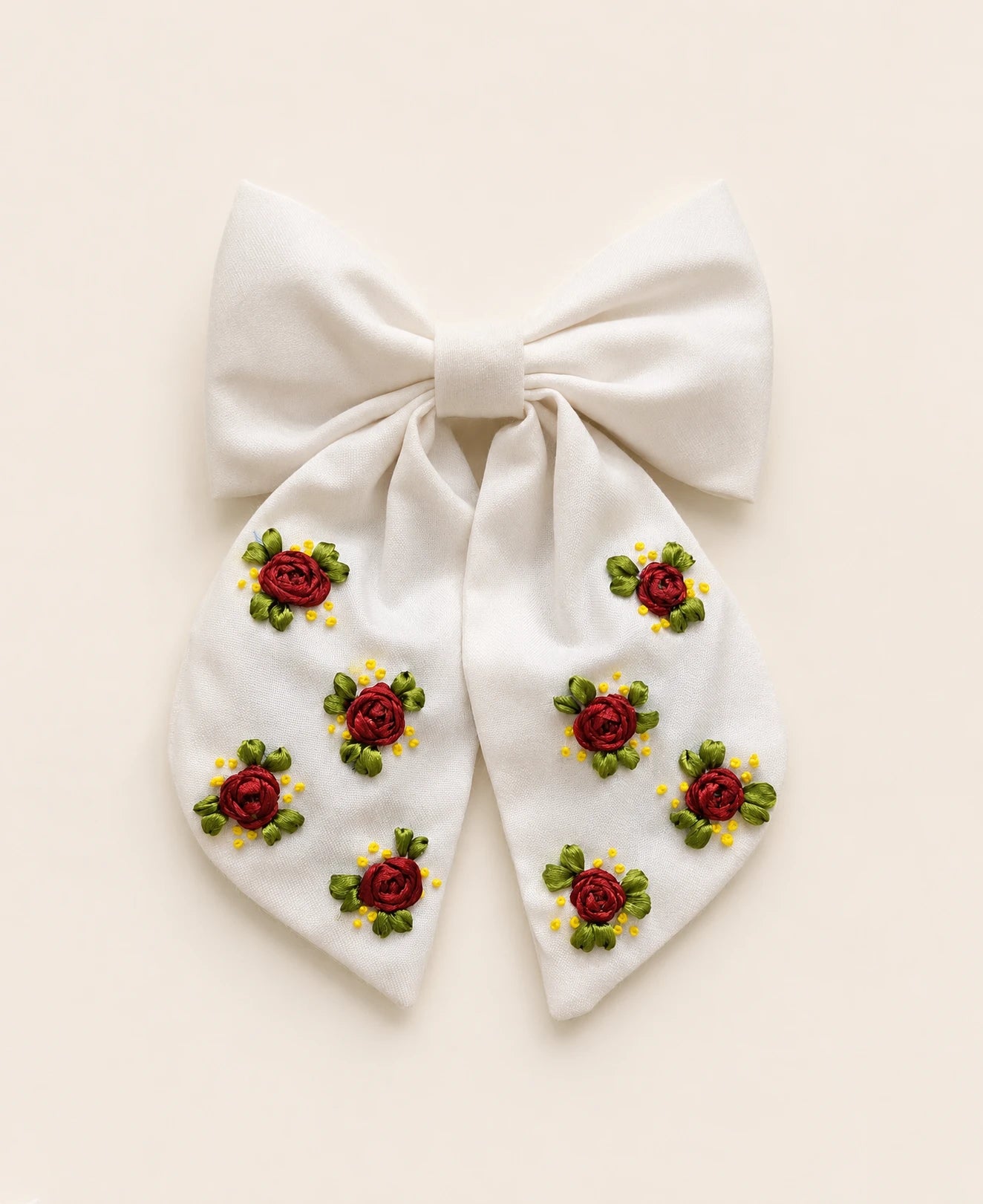 Rose Ribbon - Hair Bow Clip