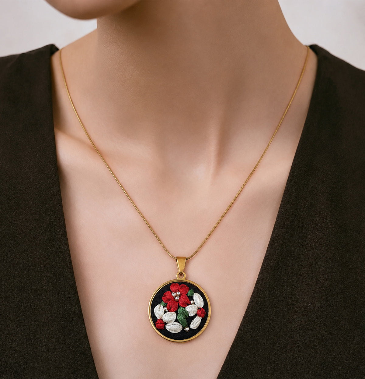 Flower Garden - Gold Pendant