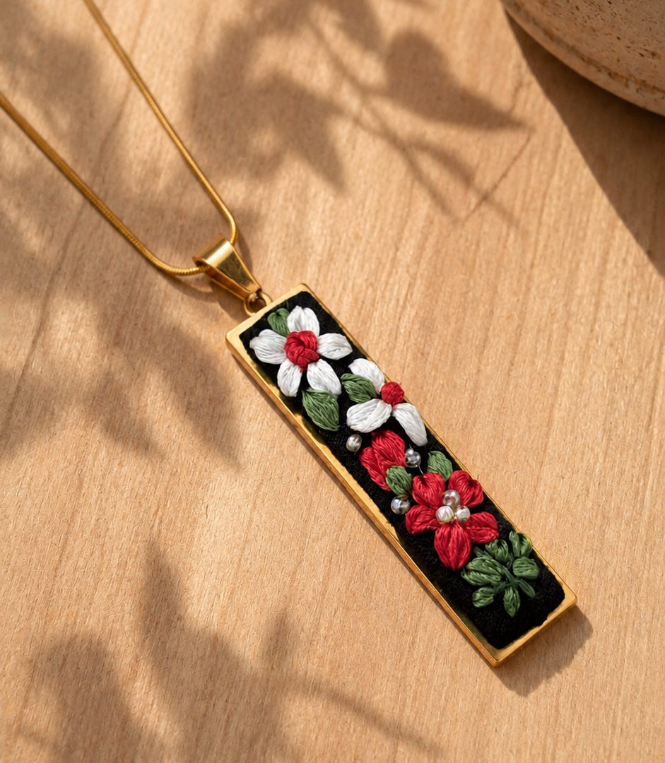 Flower Garden - Gold Pendant