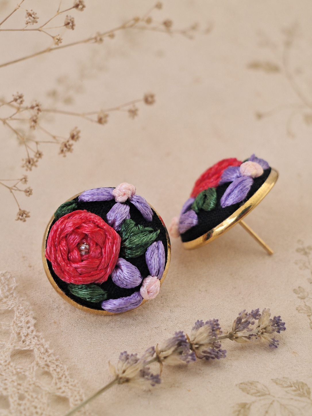 Lavender Bloom - Stud Earrings