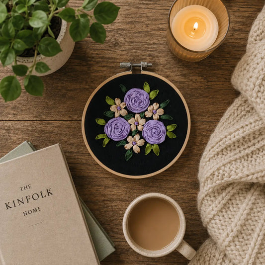 Purple Floral – 4” Hoop