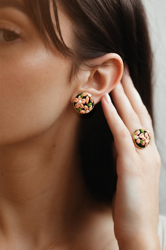 Peach Petals - Gold Jewelry Set