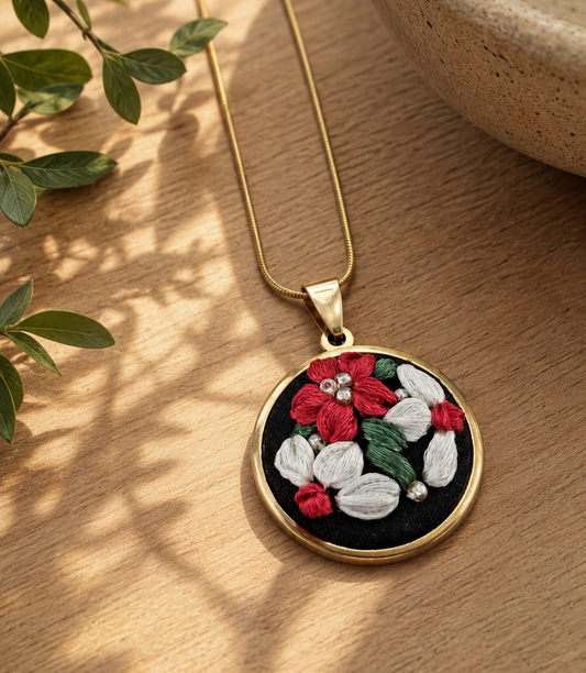 Flower Garden - Gold Pendant