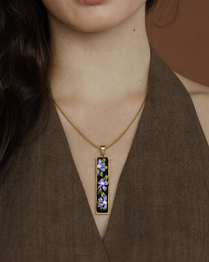 Lavender Vine - Gold Pendant