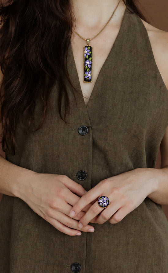 Lavender Vine - Gold Jewelry Set