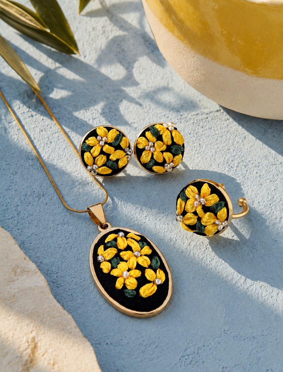 Sunshine Bloom - Gold Jewelry Set