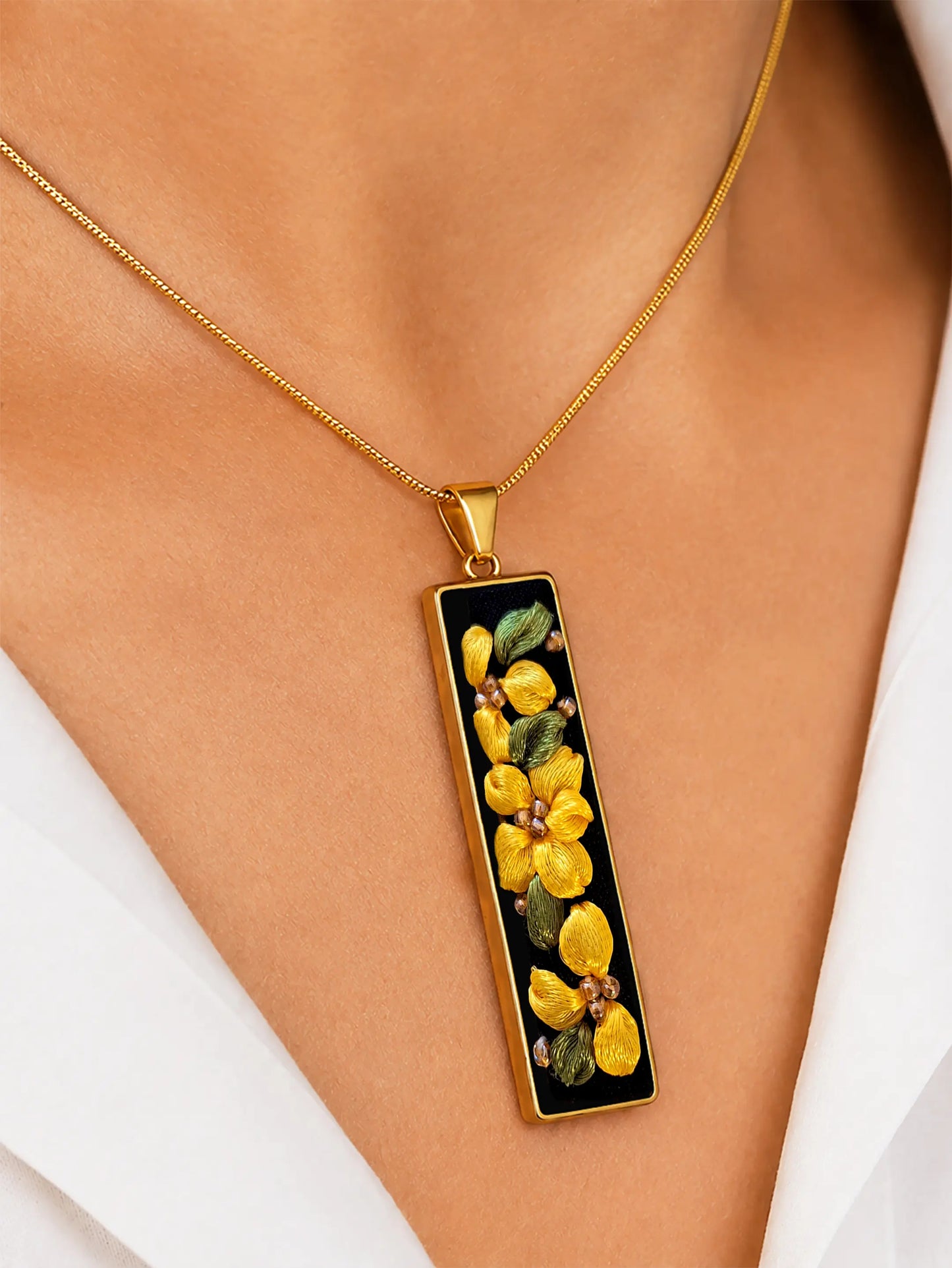 Yellow Blossom - Gold Pendant