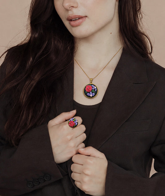 Lavender Bloom - Gold Jewelry Set