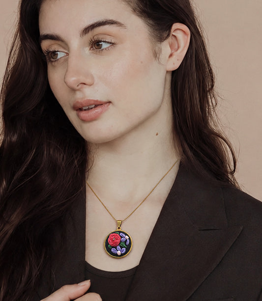 Lavender Bloom - Gold Pendant
