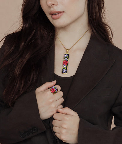 Lavender Bloom - Gold Jewelry Set