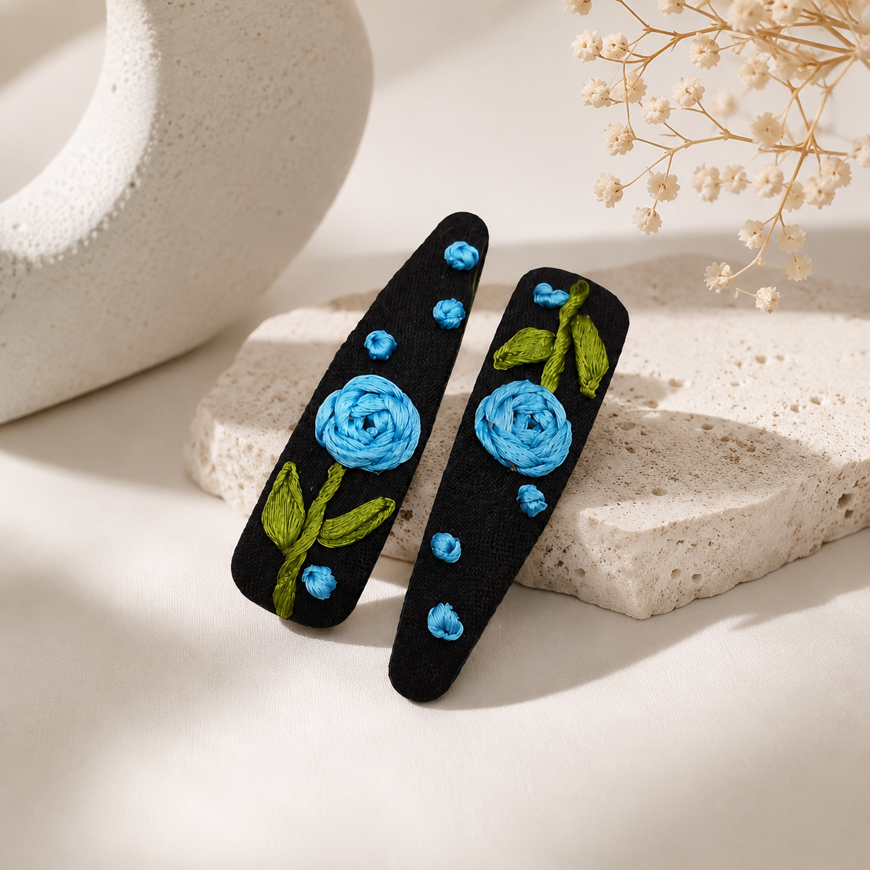 Blue Rose - Hair Pins