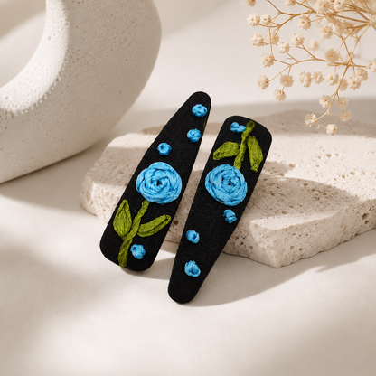Blue Rose - Hair Pins