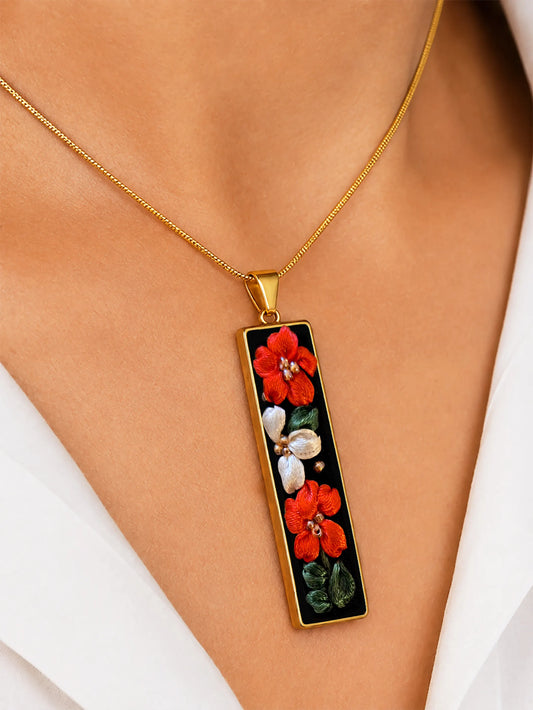 Flower Garden - Gold Pendant