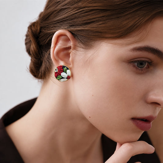 Scarlet Garden  - Stud Earrings