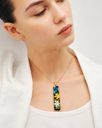 Blue Meadow - Gold Pendant