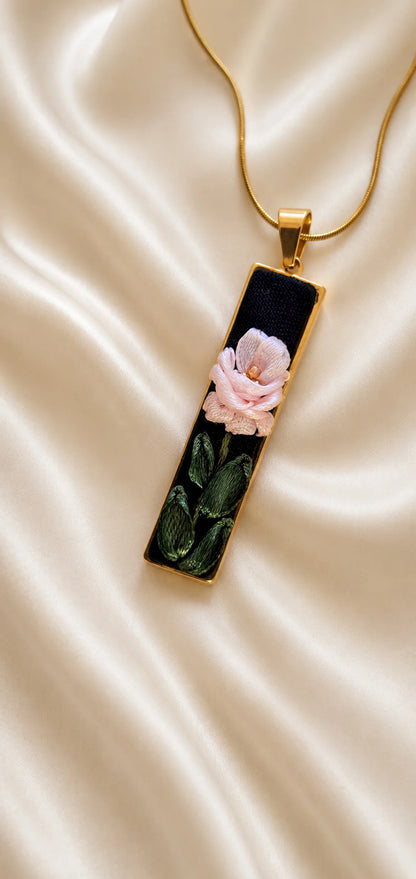 Pink Rose - Gold Pendant