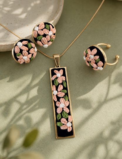 Peach Petals - Gold Jewelry Set