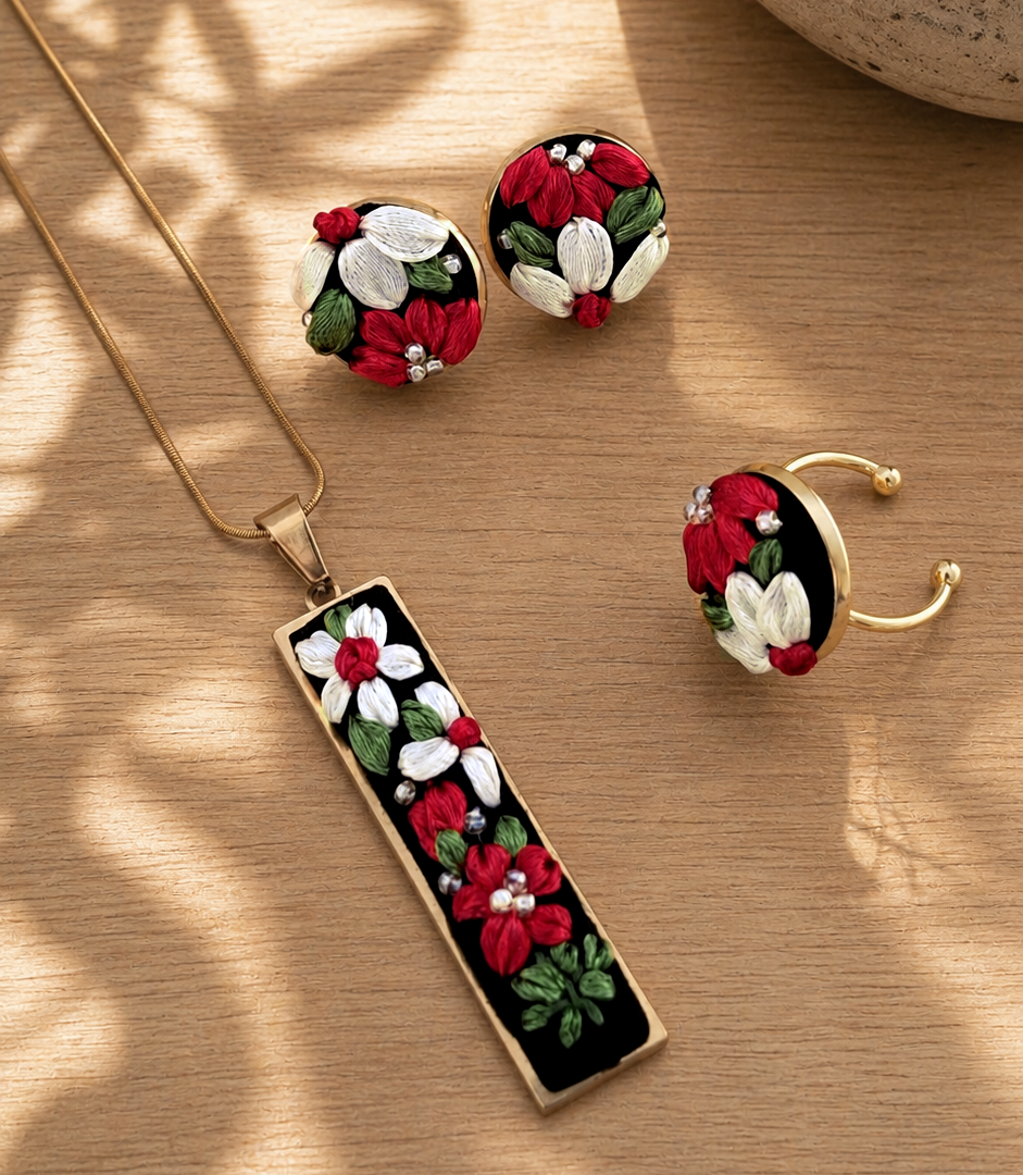 Flower Garden - Gold Jewelry Set