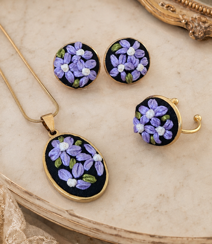 Lavender Vine - Gold Jewelry Set