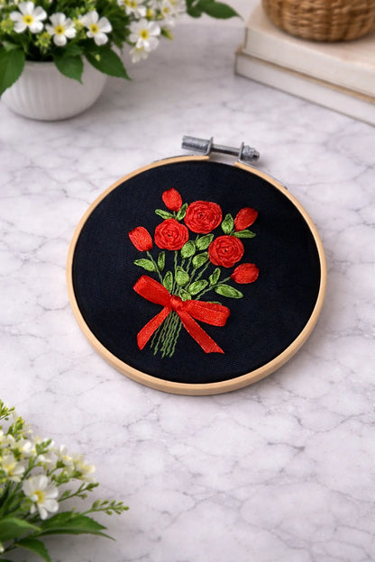 Red Rose Bouquet – 4” Hoop
