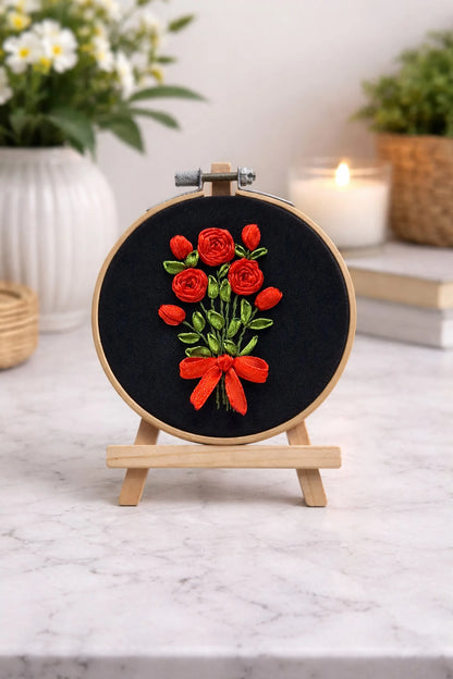 Red Rose Bouquet – 4” Hoop