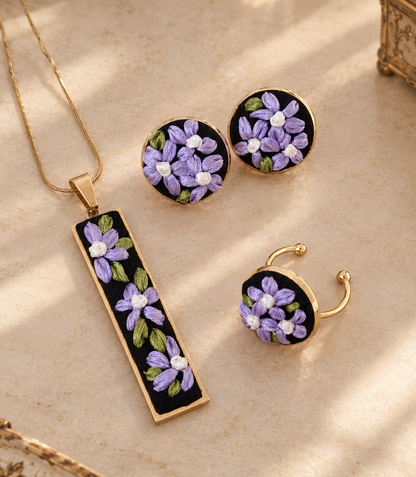 Lavender Vine - Gold Jewelry Set