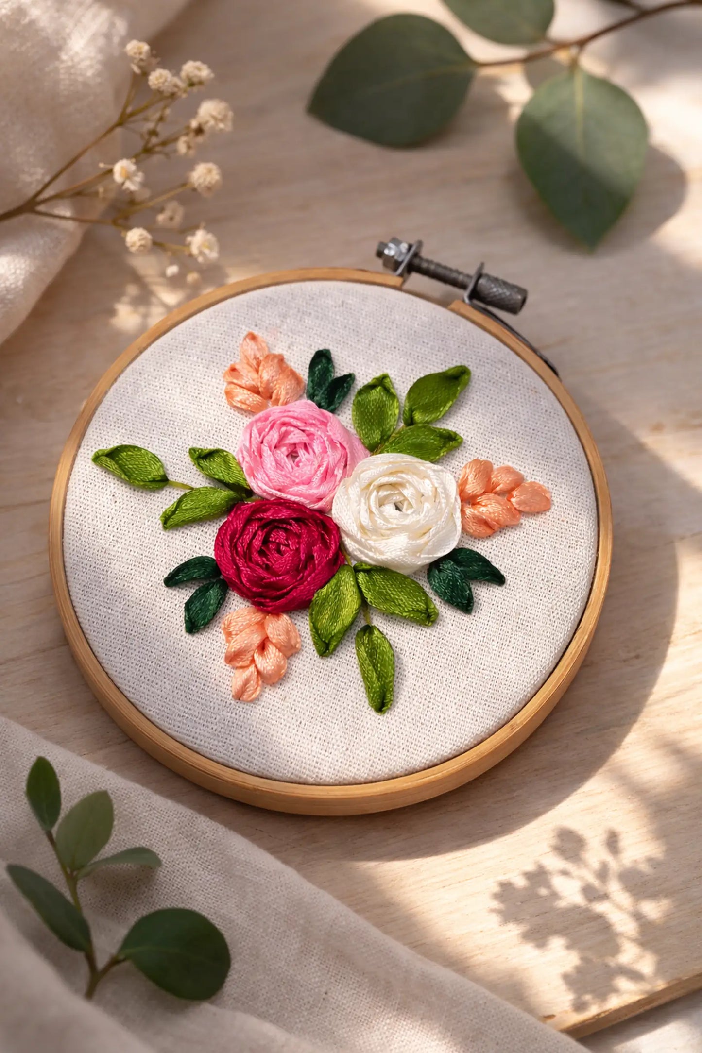Mini Rose Bouquet – 4” Hoop