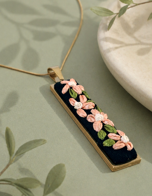 Peach Petals - Gold Pendant