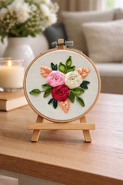 Mini Rose Bouquet – 4” Hoop