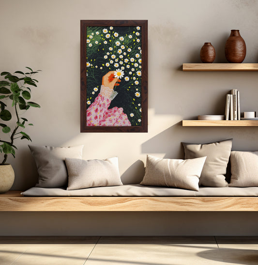 Daisy Whisper Ribbon Embroidery Wall Art