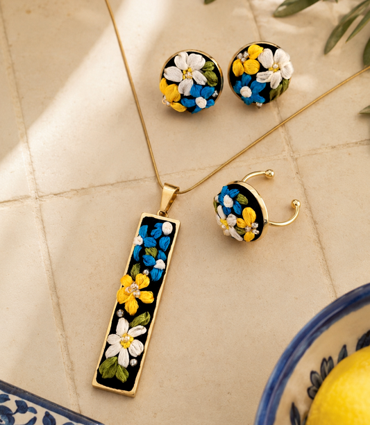 Blue Meadow - Gold Jewelry Set