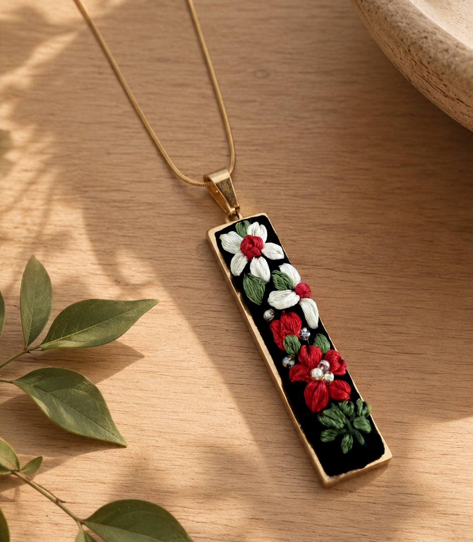 Flower Garden - Gold Pendant