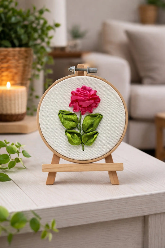 Pink Rose – 4” Hoop