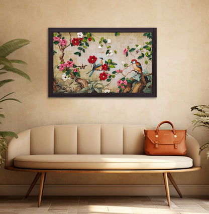 Songbird Garden Ribbon Embroidery Wall Art