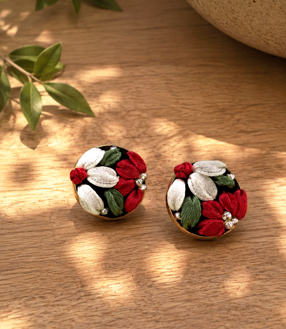 Scarlet Garden  - Stud Earrings