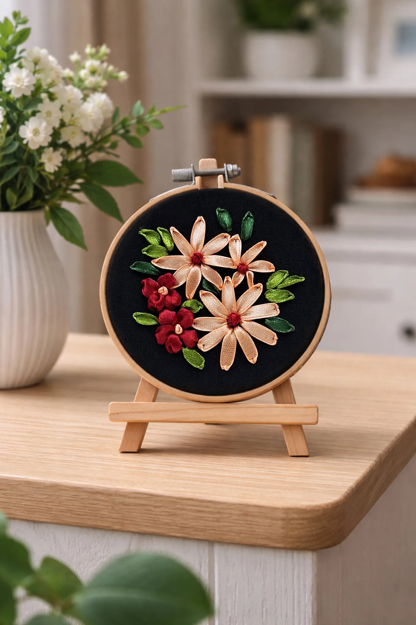Peach Floral – 4” Hoop
