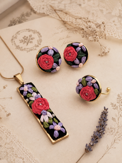 Lavender Bloom - Gold Jewelry Set