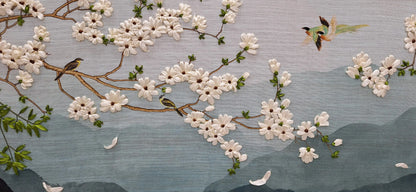 Cherry Blossom Serenity Ribbon Embroidery Wall Art