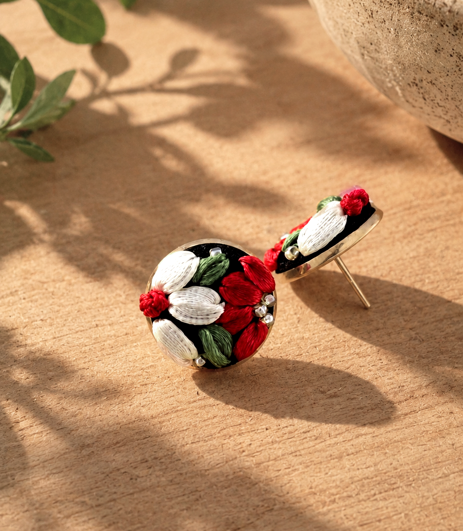 Scarlet Garden  - Stud Earrings