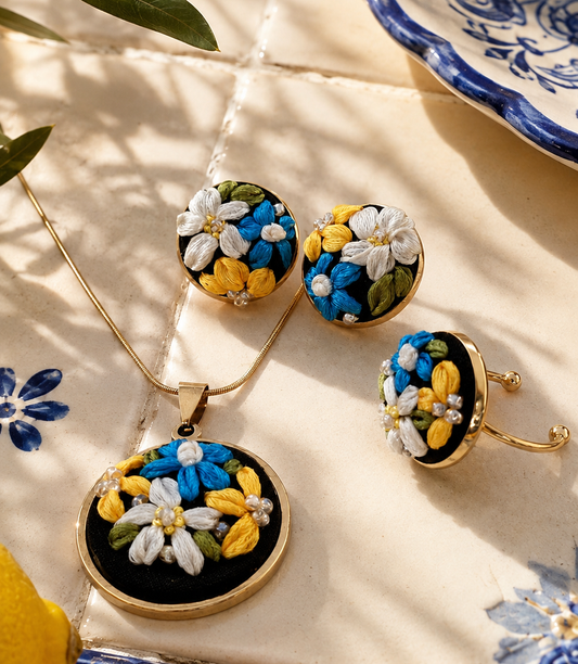 Blue Meadow - Gold Jewelry Set