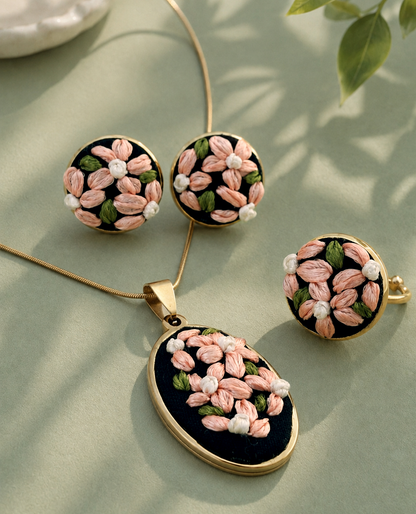 Peach Petals - Gold Jewelry Set