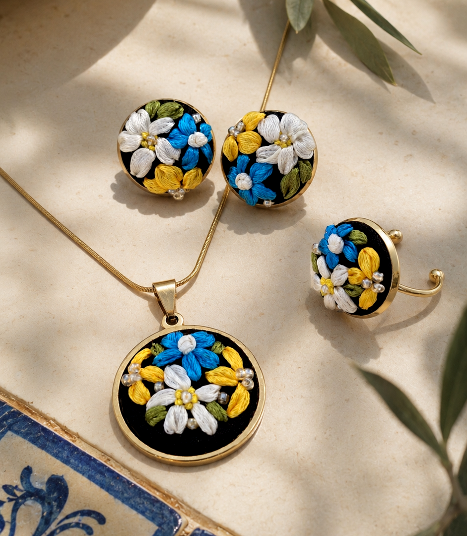 Blue Meadow - Gold Jewelry Set