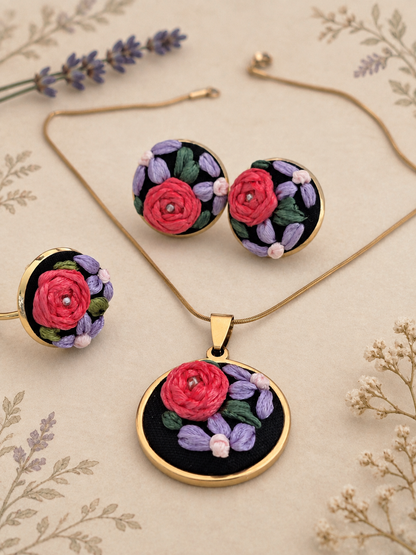 Lavender Bloom - Gold Jewelry Set