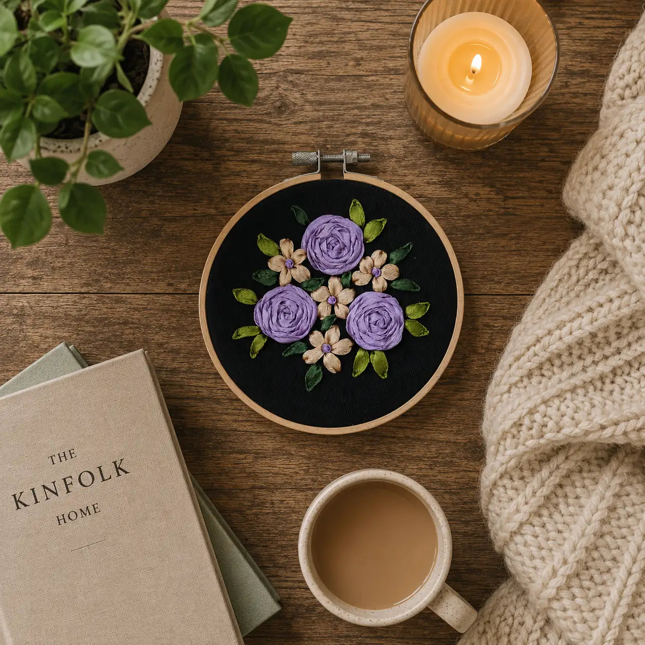 Purple Floral – 4” Hoop