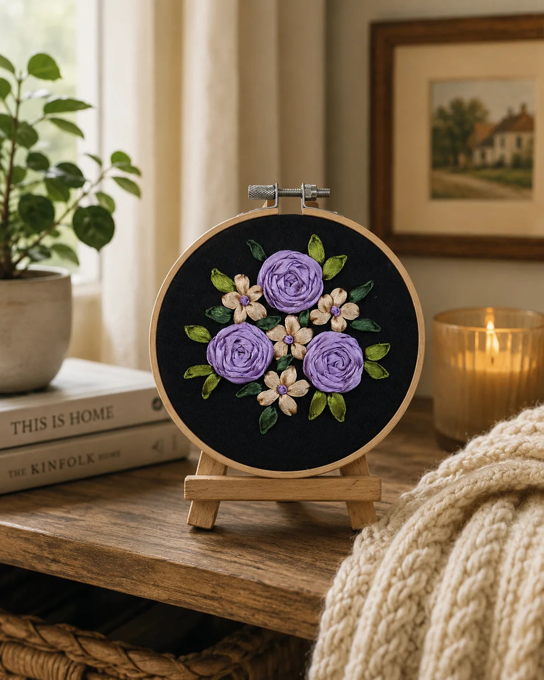 Purple Floral – 4” Hoop