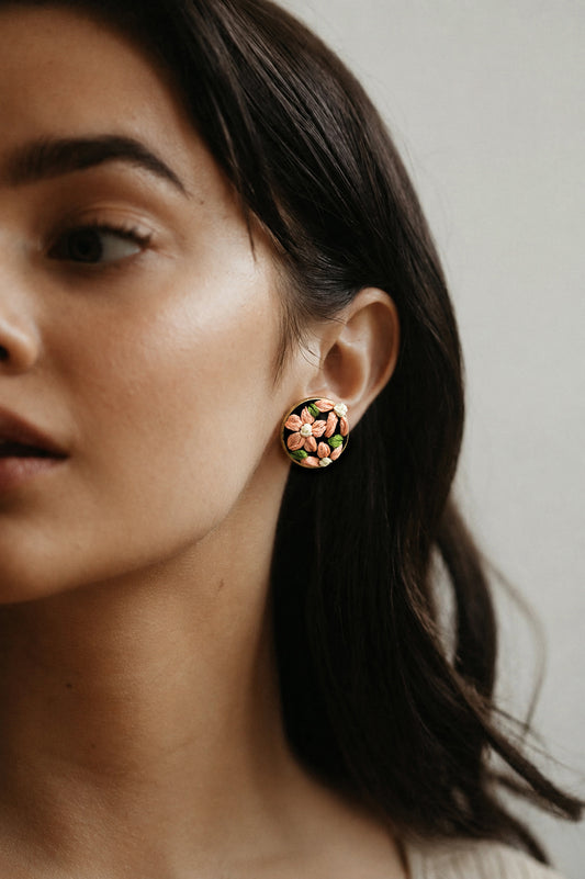 Peach Petals - Stud Earrings