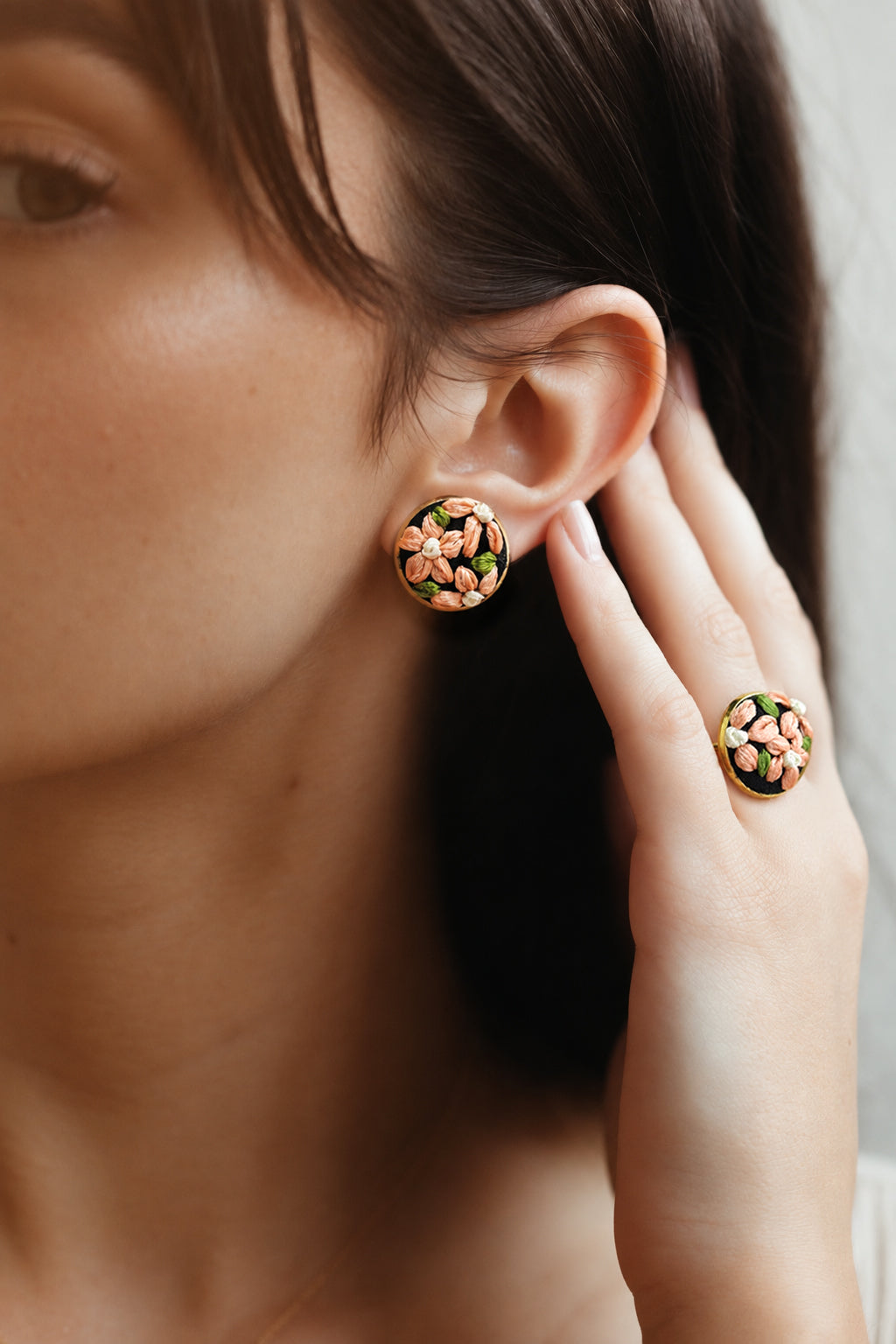 Peach Petals - Gold Jewelry Set