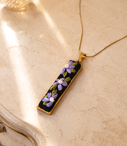 Lavender Vine - Gold Pendant