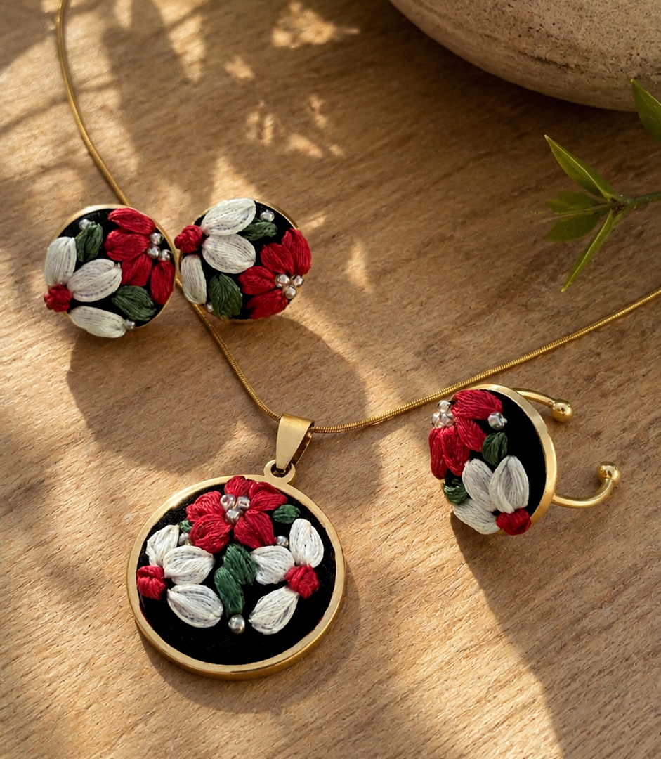Flower Garden - Gold Jewelry Set